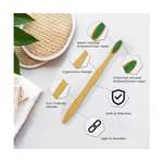 Arista Bamboo Toothbrush with Neem and Charcoal Activated Soft Bristles (4 Adult Bamboo Toothbrush)